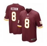 Men's Washington Redskins #8 Case Keenum Game Burgundy Red Team Color Football Jersey