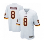 Men's Washington Redskins #8 Case Keenum Game White Football Jersey