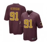 Men's Washington Redskins #91 Ryan Kerrigan Game Burgundy Red Gold Number Alternate 80TH Anniversary Football Jersey