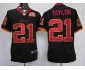 nike nfl jerseys washington redskins #21 taylor black [game 80th patch]
