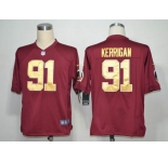 nike nfl jerseys washington redskins #91 kerrigan red[game yellow number]