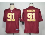 nike nfl jerseys washington redskins #91 kerrigan red[game yellow number]