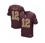 Men's Nike Washington Redskins #12 Colt McCoy Elite Burgundy Red Gold Number Alternate 80TH Anniversary NFL Jersey