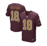 Men's Nike Washington Redskins #18 Josh Doctson Elite Burgundy Red Gold Number Alternate 80TH Anniversary NFL Jersey