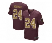Men's Nike Washington Redskins #24 Josh Norman Elite Burgundy Red Gold Number Alternate 80TH Anniversary NFL Jersey