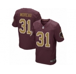 Men's Nike Washington Redskins #31 Fabian Moreau Elite Burgundy Red Gold Number Alternate 80TH Anniversary NFL Jersey