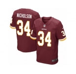 Men's Nike Washington Redskins #34 Montae Nicholson Elite Burgundy Red Team Color NFL Jersey