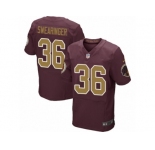Men's Nike Washington Redskins #36 D.J. Swearinger Elite Burgundy Red Gold Number Alternate 80TH Anniversary NFL Jersey