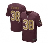 Men's Nike Washington Redskins #38 Kendall Fuller Elite Burgundy Red Gold Number Alternate 80TH Anniversary NFL Jersey
