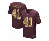 Men's Nike Washington Redskins #41 Will Blackmon Elite Burgundy Red Gold Number Alternate 80TH Anniversary NFL Jersey