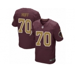 Men's Nike Washington Redskins #70 Sam Huff Elite Burgundy Red Gold Number Alternate 80TH Anniversary NFL Jersey