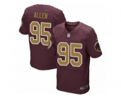 Men's Nike Washington Redskins #95 Jonathan Allen Elite Burgundy Red Gold Number Alternate 80TH Anniversary NFL Jersey