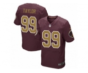 Men's Nike Washington Redskins #99 Phil Taylor Elite Burgundy Red Gold Number Alternate 80TH Anniversary NFL Jersey
