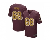 Nike Washington Redskins #68 Russ Grimm Burgundy Red Gold Number Alternate 80TH Anniversary Elite Jersey