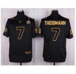 Nike Washington Redskins #7 Joe Theismann Black Pro Line Gold Collection Jersey(Elite)