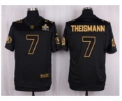Nike Washington Redskins #7 Joe Theismann Black Pro Line Gold Collection Jersey(Elite)