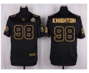 Nike Washington Redskins #98 Terrance Knighton Black Pro Line Gold Collection Jersey(Elite)