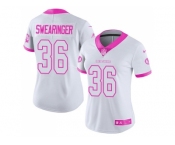 Women Nike Washington Redskins #36 D.J. Swearinger White Pink Stitched NFL Limited Rush Fashion Jersey