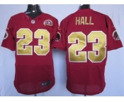 nike nfl jerseys washington redskins #23 hall red[Elite 80th m&n gold number]