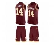 Men Nike Washington Redskins #14 Ryan Grant Limited Burgundy Red Tank Top Suit NFL Jersey