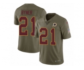 Men Nike Washington Redskins #21 Earnest Byner Limited Olive 2017 Salute to Service NFL Jersey