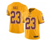 Men Nike Washington Redskins #23 DeAngelo Hall Limited Gold Rush Vapor Untouchable NFL Jersey