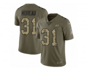 Men Nike Washington Redskins #31 Fabian Moreau Limited Olive Camo 2017 Salute to Service NFL Jersey