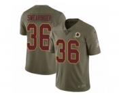 Men Nike Washington Redskins #36 D.J. Swearinger Limited Olive 2017 Salute to Service NFL Jersey
