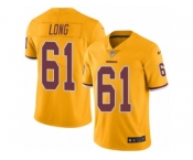 Men Nike Washington Redskins #61 Spencer Long Limited Gold Rush Vapor Untouchable NFL Jersey