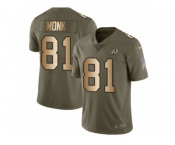 Men Nike Washington Redskins #81 Art Monk Limited Olive Gold 2017 Salute to Service NFL Jersey