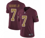 Men Washington Redskins #7 Dwayne Haskins Burgundy Red Gold Number Alternate 80TH Anniversary Vapor Untouchable Limited Player Football Jersey