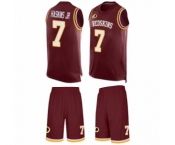 Men Washington Redskins #7 Dwayne Haskins Limited Burgundy Red Tank Top Suit Football Jersey