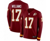 Men's Nike Washington Redskins #17 Doug Williams Limited Burgundy Therma Long Sleeve NFL Jersey