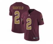 Men's Nike Washington Redskins #2 Nate Sudfeld Vapor Untouchable Limited Burgundy Red Gold Number Alternate 80TH Anniversary NFL Jersey