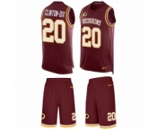 Men's Nike Washington Redskins #20 Ha Clinton-Dix Limited Burgundy Red Tank Top Suit NFL Jersey