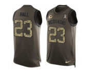 Men's Nike Washington Redskins #23 DeAngelo Hall Limited Green Salute to Service Tank Top NFL Jersey