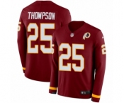 Men's Nike Washington Redskins #25 Chris Thompson Limited Burgundy Therma Long Sleeve NFL Jersey