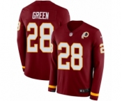 Men's Nike Washington Redskins #28 Darrell Green Limited Burgundy Therma Long Sleeve NFL Jersey