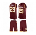 Men's Nike Washington Redskins #29 Derrius Guice Limited Burgundy Red Tank Top Suit NFL Jersey