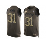 Men's Nike Washington Redskins #31 Matt Jones Limited Green Salute to Service Tank Top NFL Jersey