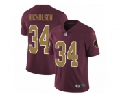 Men's Nike Washington Redskins #34 Montae Nicholson Vapor Untouchable Limited Burgundy Red Gold Number Alternate 80TH Anniversary NFL Jersey