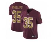Men's Nike Washington Redskins #35 Dashaun Phillips Vapor Untouchable Limited Burgundy Red Gold Number Alternate 80TH Anniversary NFL Jersey