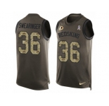 Men's Nike Washington Redskins #36 D.J. Swearinger Limited Green Salute to Service Tank Top NFL Jersey