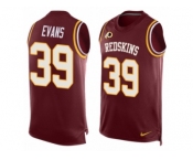 Men's Nike Washington Redskins #39 Josh Evans Limited Red Player Name & Number Tank Top NFL Jersey