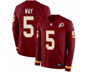 Men's Nike Washington Redskins #5 Tress Way Limited Burgundy Therma Long Sleeve NFL Jersey