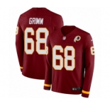 Men's Nike Washington Redskins #68 Russ Grimm Limited Burgundy Therma Long Sleeve NFL Jersey