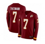Men's Nike Washington Redskins #7 Joe Theismann Limited Burgundy Therma Long Sleeve NFL Jersey