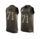 Men's Nike Washington Redskins #71 Charles Mann Limited Green Salute to Service Tank Top NFL Jersey