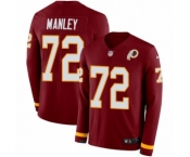 Men's Nike Washington Redskins #72 Dexter Manley Limited Burgundy Therma Long Sleeve NFL Jersey