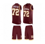 Men's Nike Washington Redskins #72 Geron Christian Limited Burgundy Red Tank Top Suit NFL Jersey